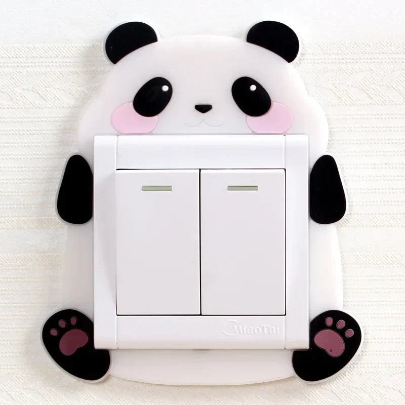 Funda luminosa de silicona para interruptor | Pegatina 3D de dibujos animados de animales Kawaii para habitación infantil