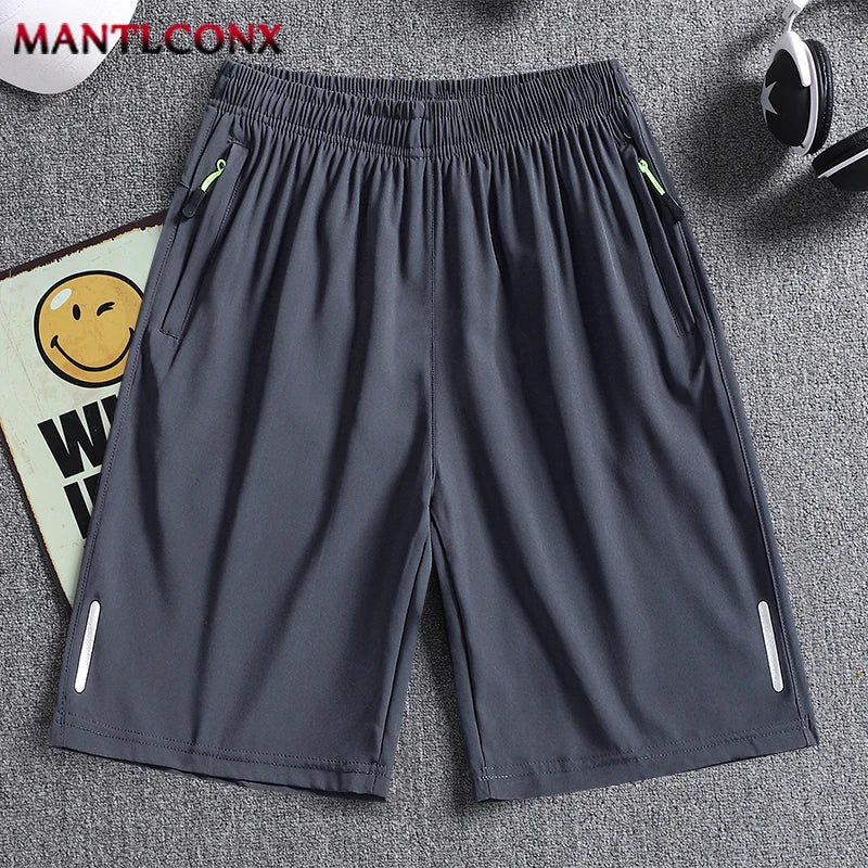 Men's Quick-Dry Gym & Running Shorts - Elastic Waist, Zipper Pockets, Breathable Workout Shorts (M-4XL)
