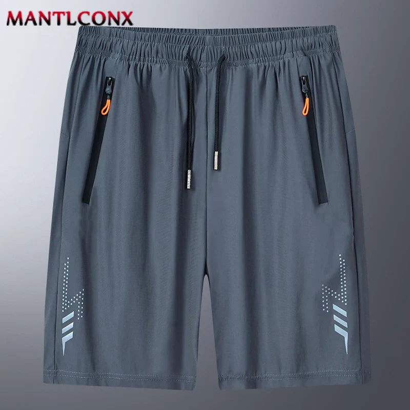 Men's Quick-Dry Gym & Running Shorts - Elastic Waist, Zipper Pockets, Breathable Workout Shorts (M-4XL)