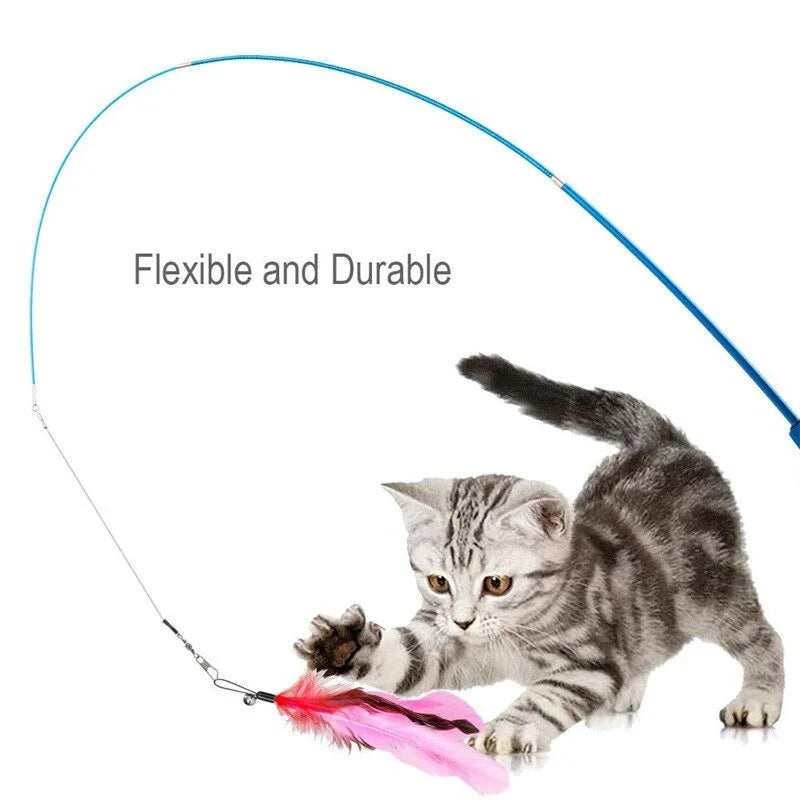 Set de 11 Juguetes Retráctiles con Plumas para Gatos
