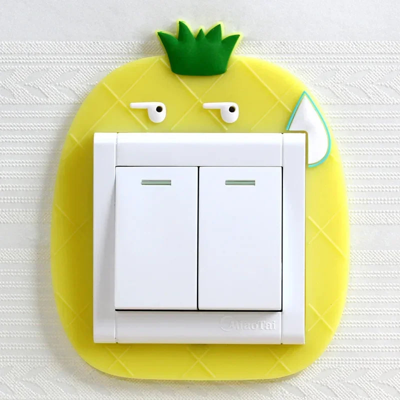Funda luminosa de silicona para interruptor | Pegatina 3D de dibujos animados de animales Kawaii para habitación infantil