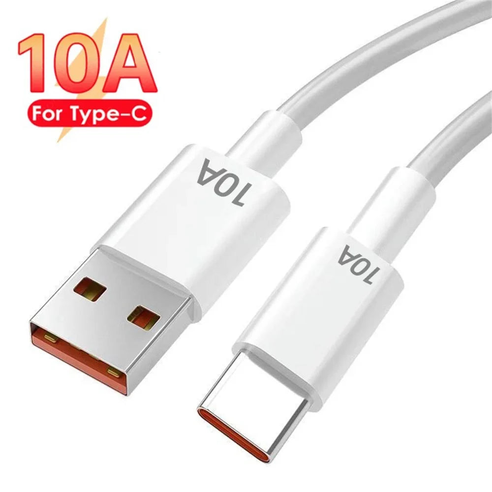120W 4 Ports USB Charger Fast Charge Phone Charger Adapter 10A Type C Cable For iPhone Samsung Xiaomi EU/US/UK Plug Wall Charger