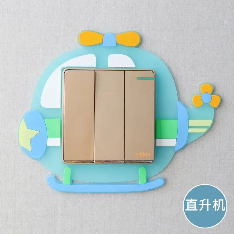 Funda luminosa de silicona para interruptor | Pegatina 3D de dibujos animados de animales Kawaii para habitación infantil