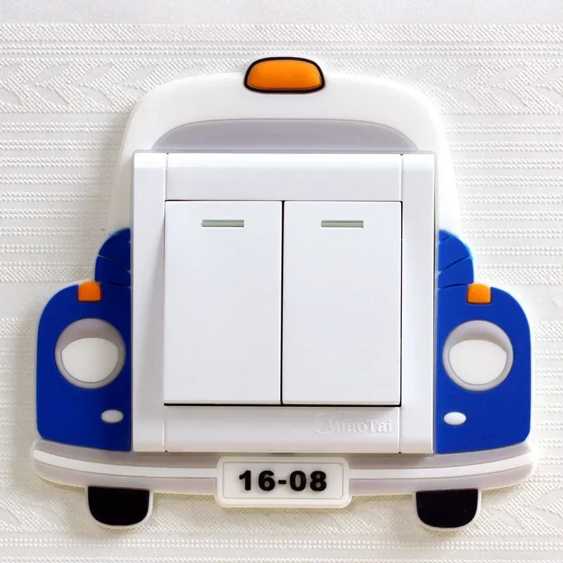 Funda luminosa de silicona para interruptor | Pegatina 3D de dibujos animados de animales Kawaii para habitación infantil