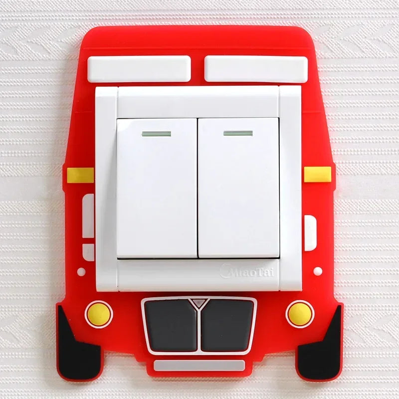 Funda luminosa de silicona para interruptor | Pegatina 3D de dibujos animados de animales Kawaii para habitación infantil