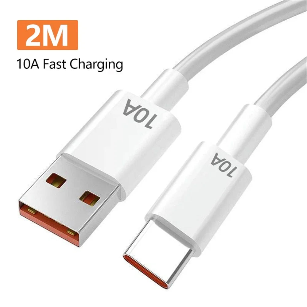 120W 4 Ports USB Charger Fast Charge Phone Charger Adapter 10A Type C Cable For iPhone Samsung Xiaomi EU/US/UK Plug Wall Charger
