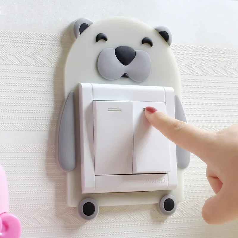 Funda luminosa de silicona para interruptor | Pegatina 3D de dibujos animados de animales Kawaii para habitación infantil