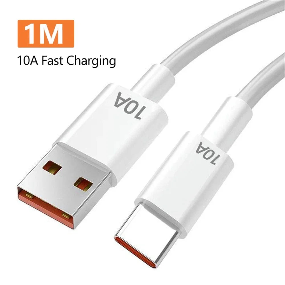 120W 4 Ports USB Charger Fast Charge Phone Charger Adapter 10A Type C Cable For iPhone Samsung Xiaomi EU/US/UK Plug Wall Charger