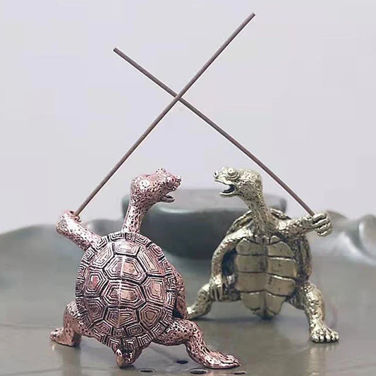 Mini soporte de incienso de tortuga de metal | Lindo quemador de varillas de sándalo de animales para la decoración del hogar