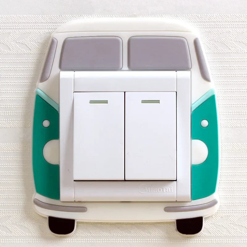 Funda luminosa de silicona para interruptor | Pegatina 3D de dibujos animados de animales Kawaii para habitación infantil