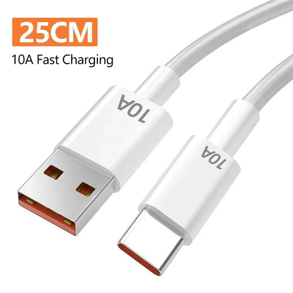 120W 4 Ports USB Charger Fast Charge Phone Charger Adapter 10A Type C Cable For iPhone Samsung Xiaomi EU/US/UK Plug Wall Charger
