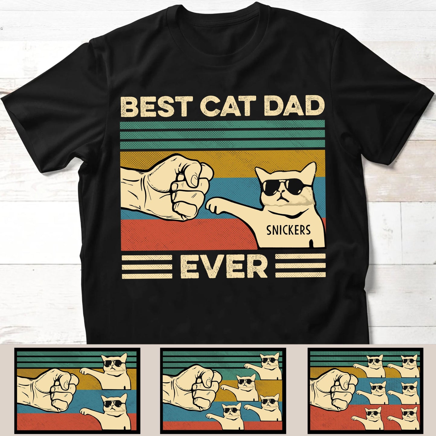 La mejor camiseta personalizada para papá de gato C525