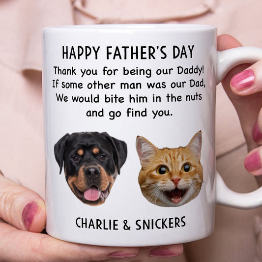 Merci D'être Mon Papa Maman Mug Personnalisé avec Photo Chien Chat Animal C600