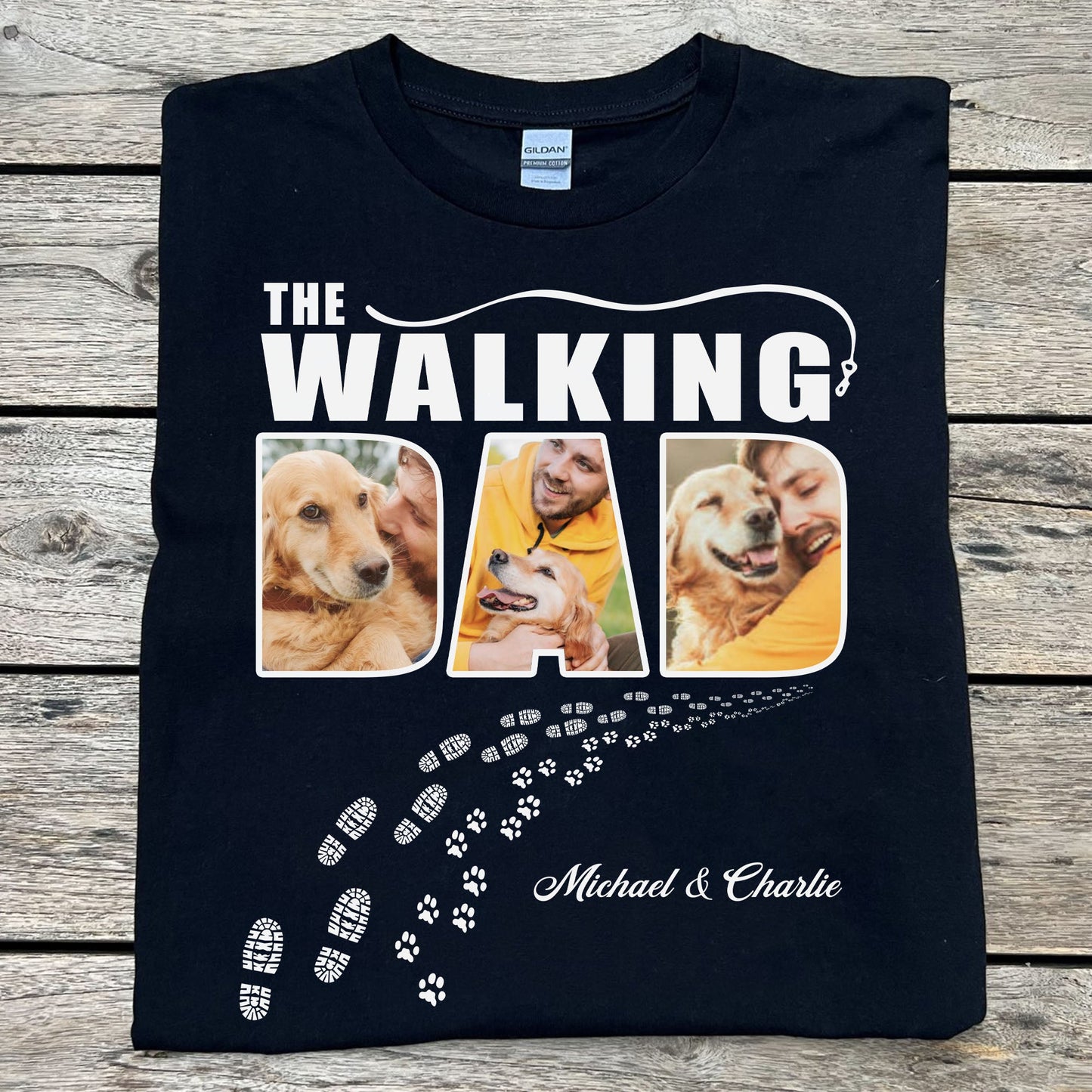 T-shirt Personnalisé pour Chien La Maman Papa Marcheur Photo Personnalisée C671