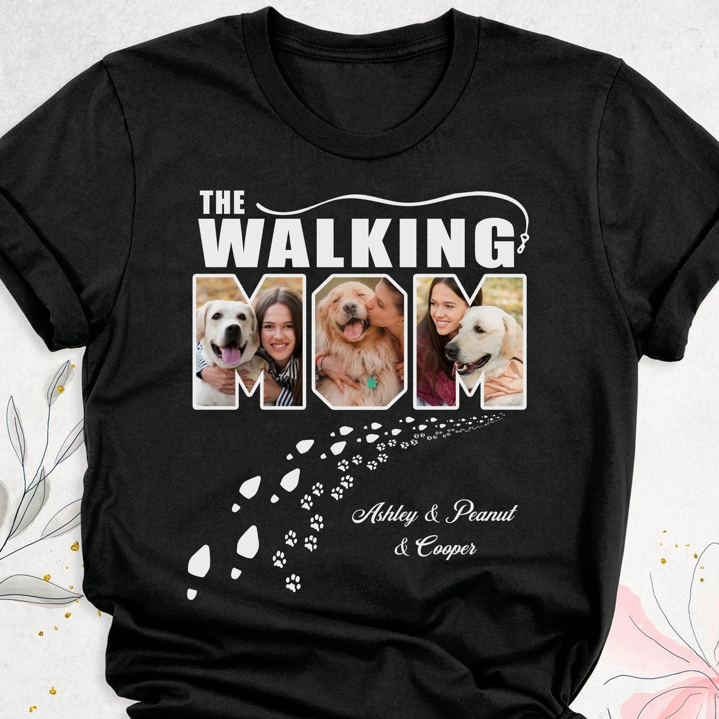 T-shirt Personnalisé pour Chien La Maman Papa Marcheur Photo Personnalisée C671