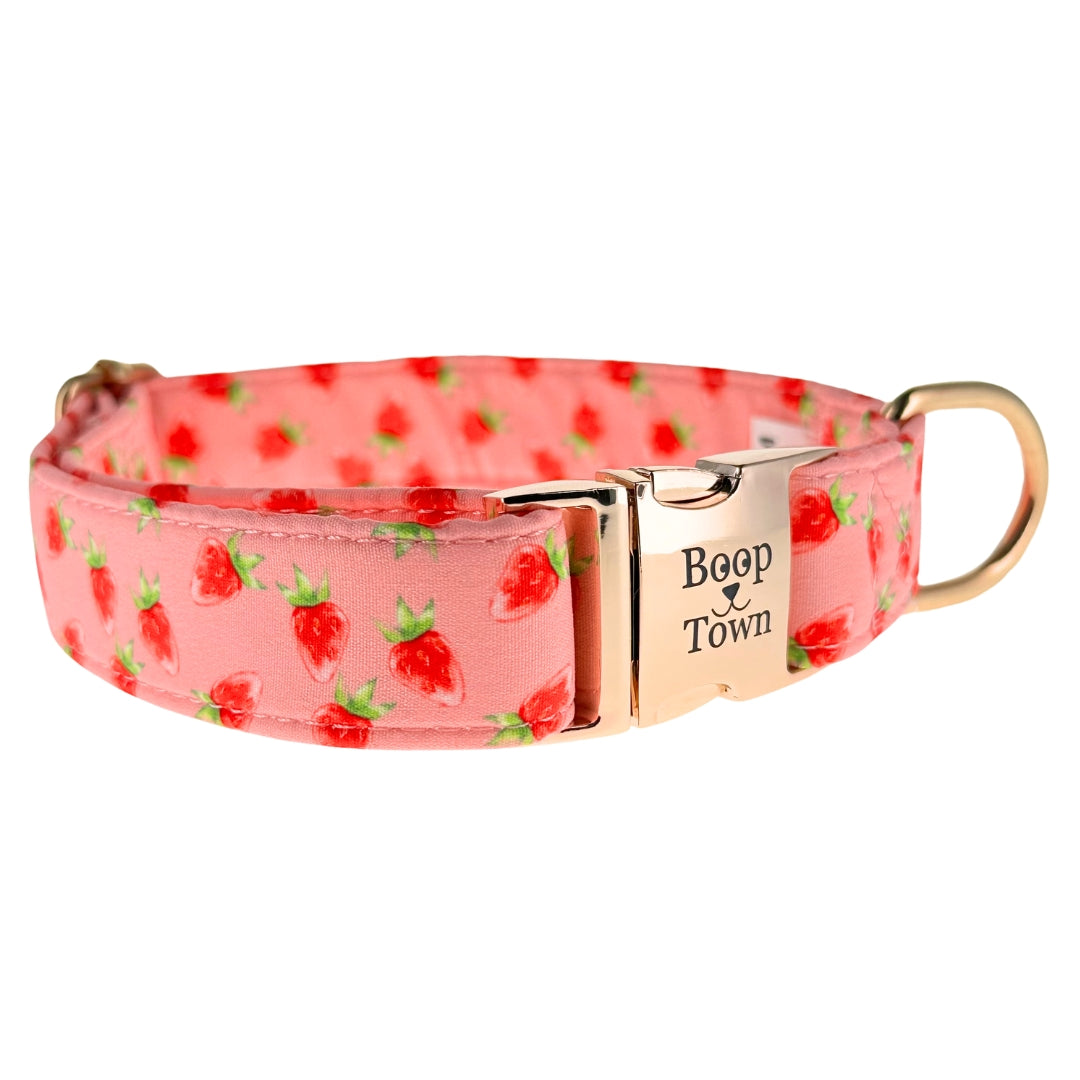 Collier pour chien Boop Town en coton doux – Anti-nœuds et noyau en nylon durable – Boucle à dégagement rapide en métal – Ajustable pour chiens de petite, moyenne et grande taille (XL) – Accents dorés