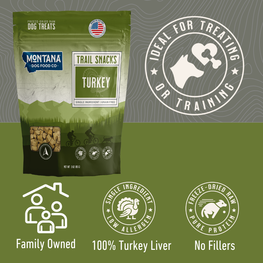 Snacks (premios) crudos liofilizados de hígado de pavo para perros 3 oz