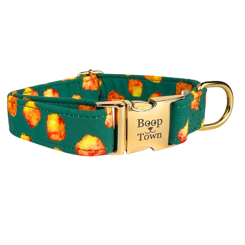 Collier pour chien Boop Town en coton doux – Anti-nœuds et noyau en nylon durable – Boucle à dégagement rapide en métal – Ajustable pour chiens de petite, moyenne et grande taille (XL) – Accents dorés