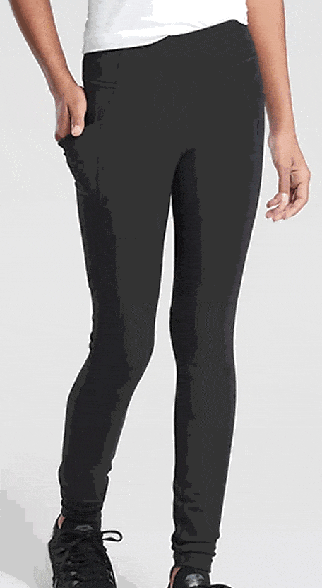 Leggings doux comme du beurre, longueur régulière et capri 21 po, à poche sur la cuisse, noir doux d'origine – Tailles : Jeune ado -TC2