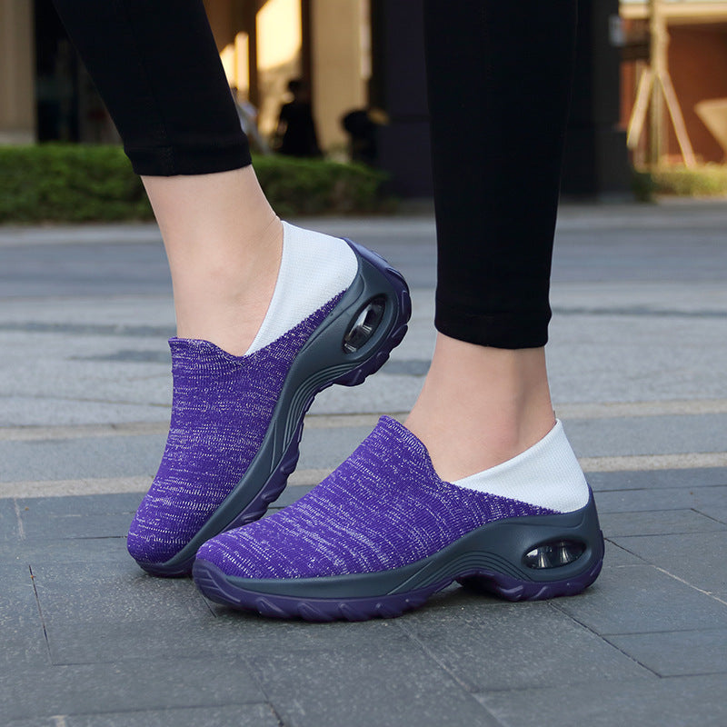 Zapatillas Deportivas para Mayores, Zapatillas Ligeras Antideslizantes para Caminar, Zapatillas Balancín de Suela Gruesa