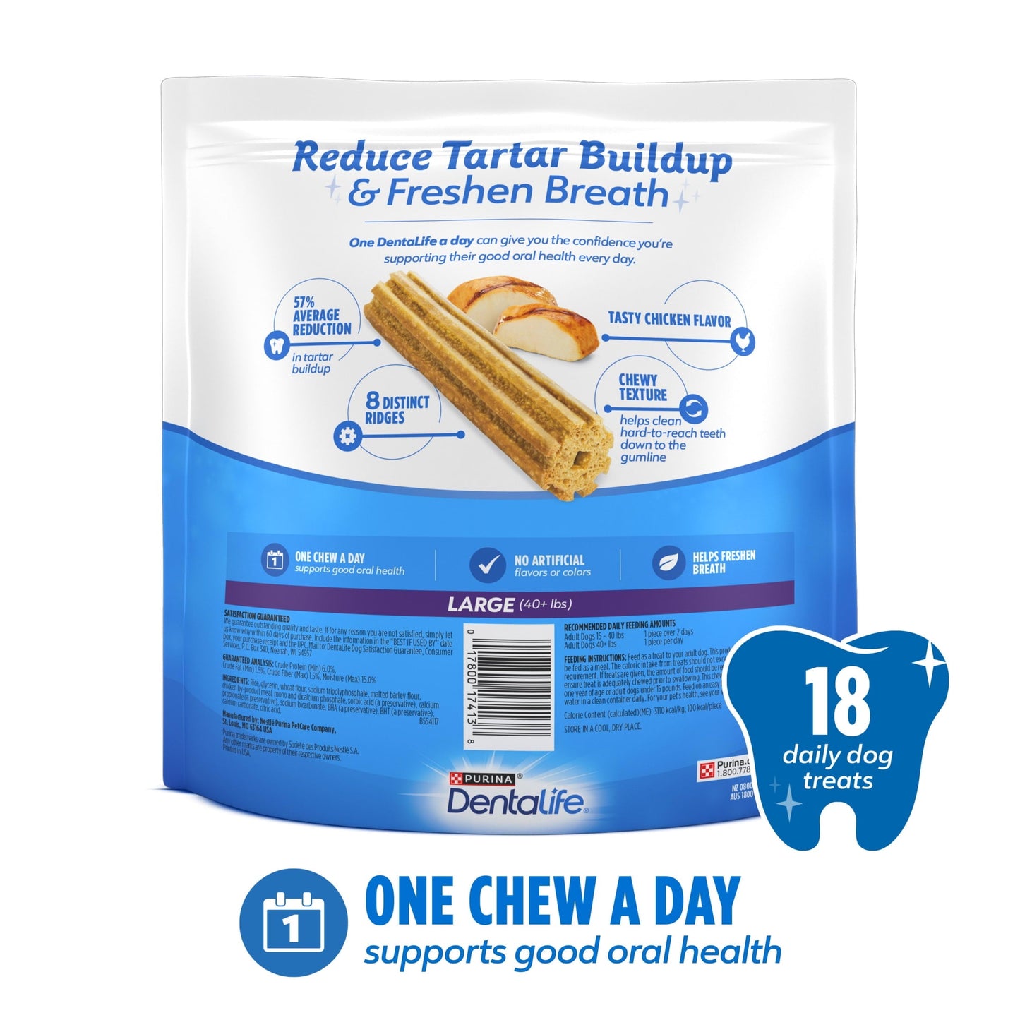 Purina Daily Oral Care Premios Dentales Grandes para Perro con Pollo