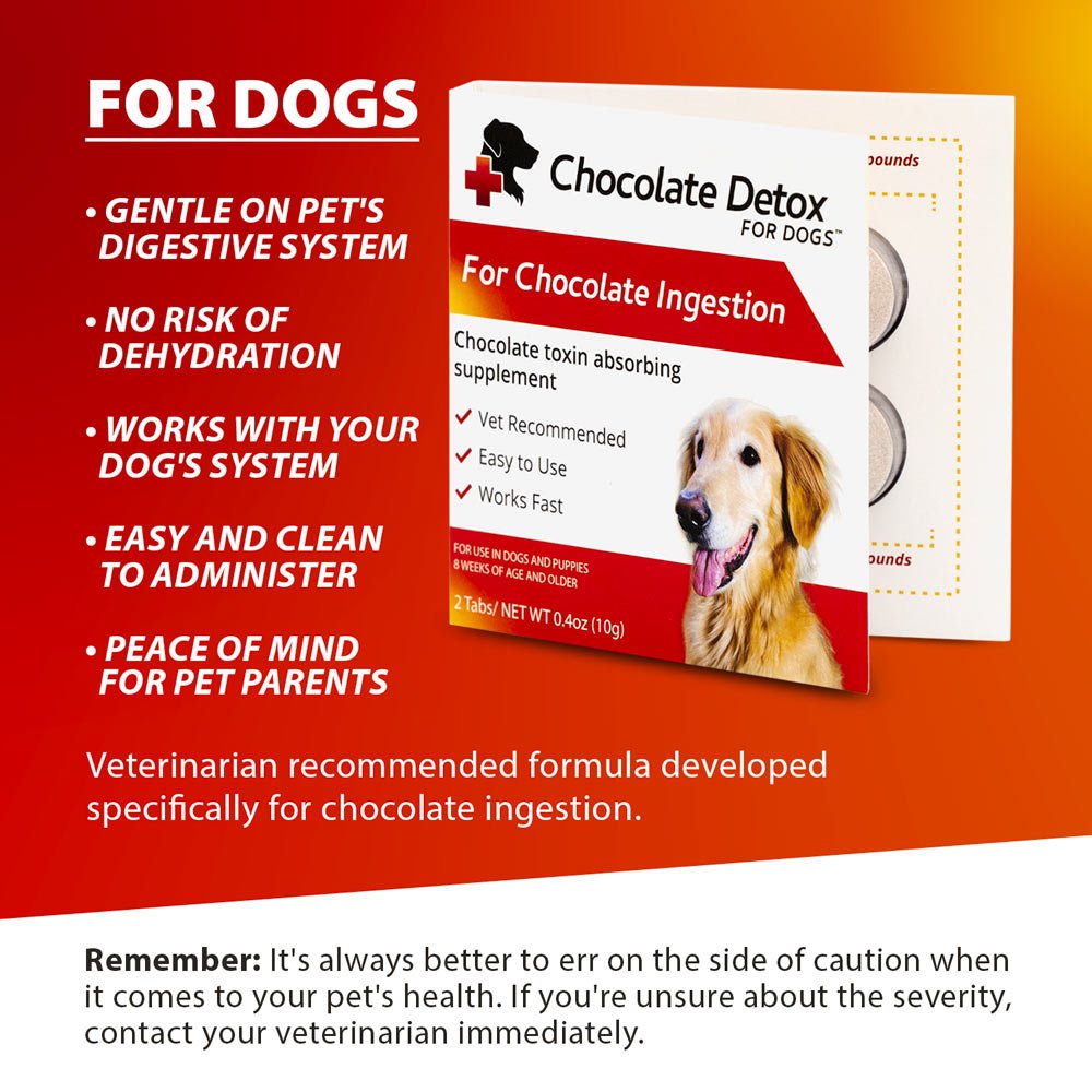 Détoxifiant au chocolat pour chiens, 2 comprimés