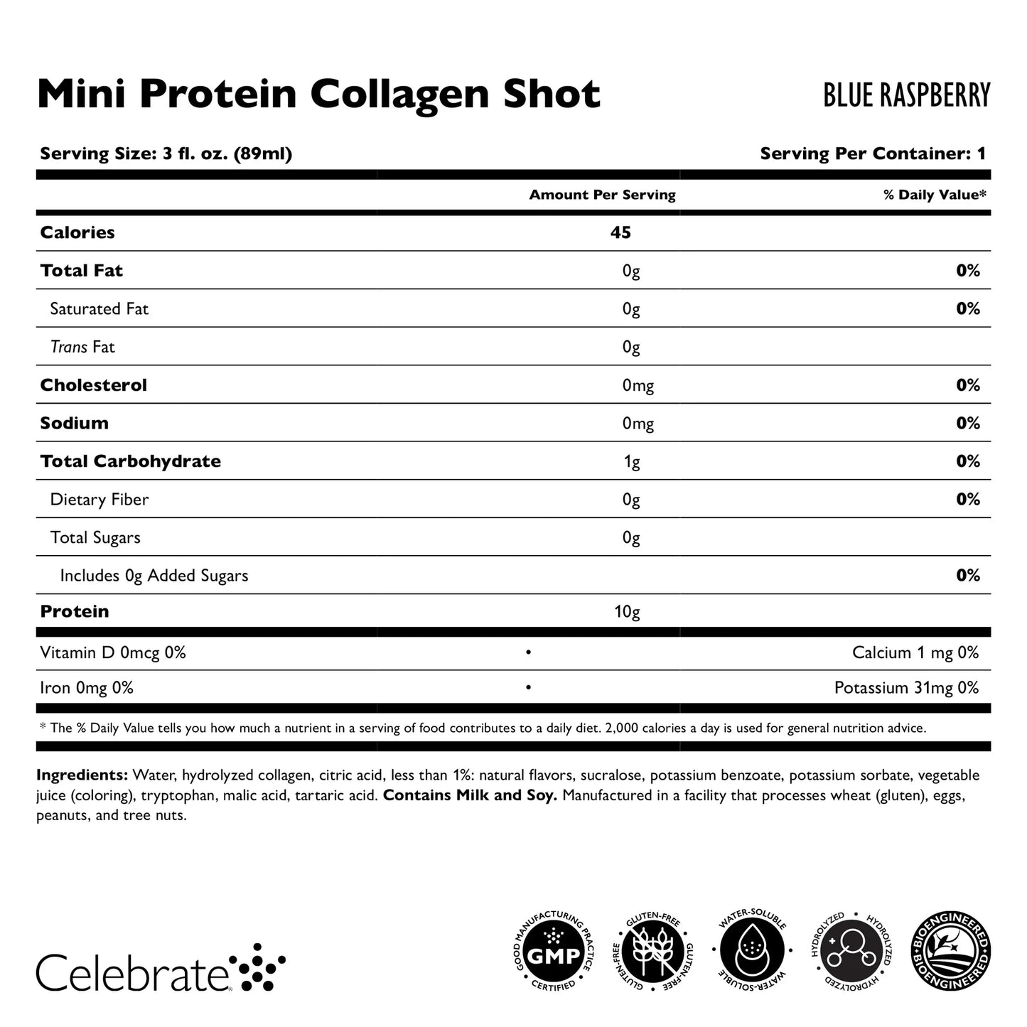 Collagen Mini Shots 10g de protéines - Célébrez