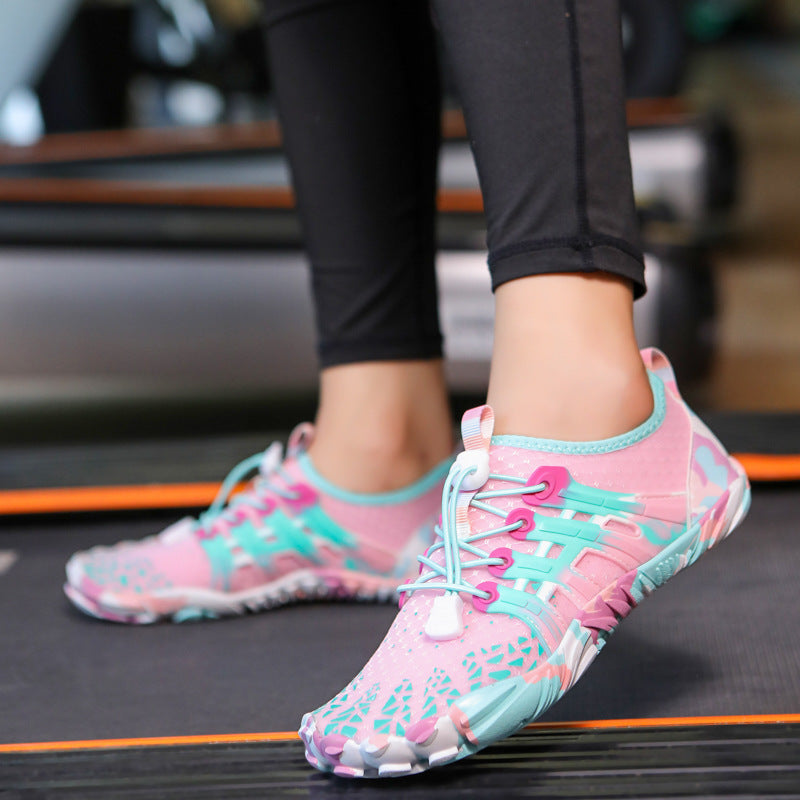 Zapatillas de running todoterreno para hombre, ligeras, de ejercicio, calzado descalzo disperso, antideslizantes para caminar al aire libre
