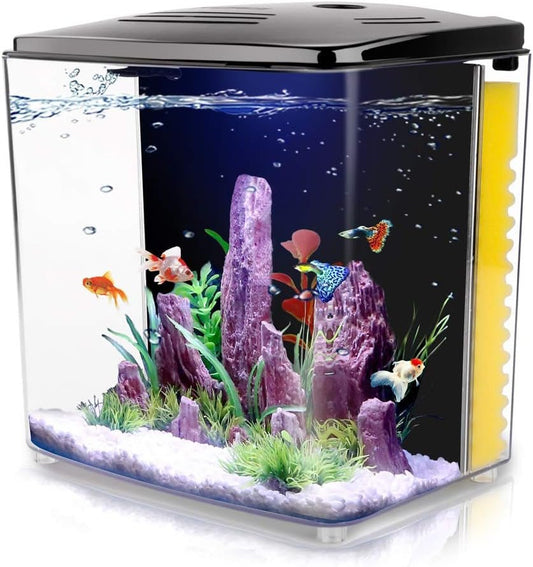 Aquarium pour Betta de 4,5 litres avec éclairage LED et pompe de filtration