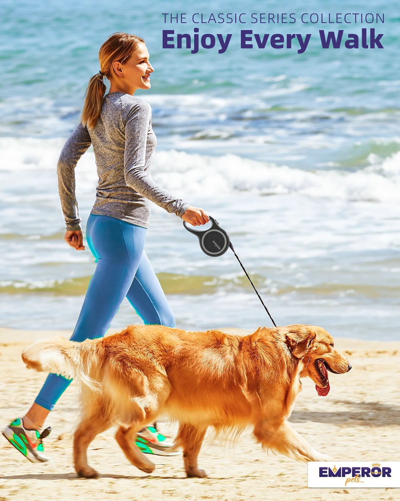 ¡Libera la aventura! 🌟 Correa Retráctil Resistente de 4.8m para Perros Grandes (hasta 50 kg) 🐾