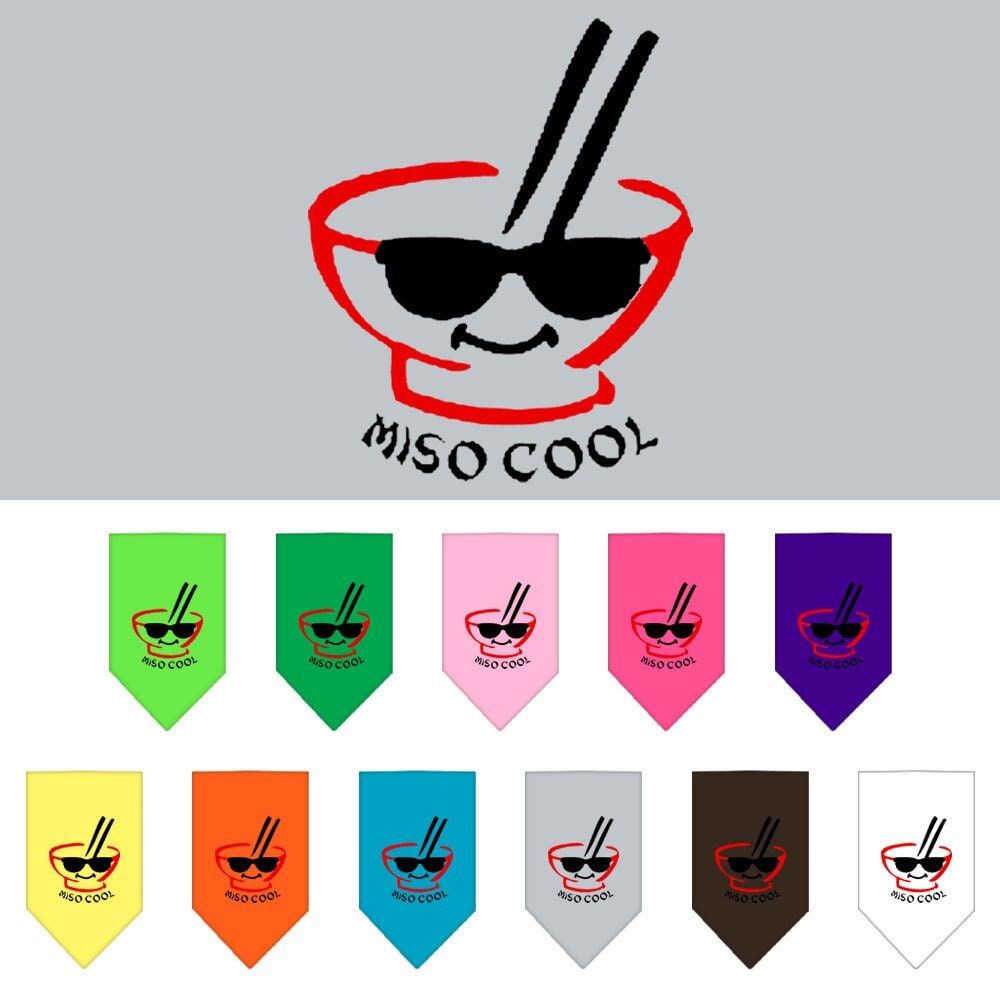 Bandana pour chiens et chats sérigraphié, « Miso Cool »