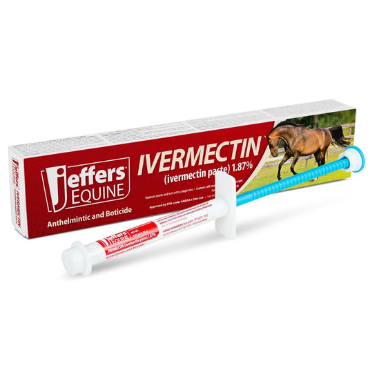 Gel desparasitante para caballos Jeffers Ivermectin, sabor manzana
