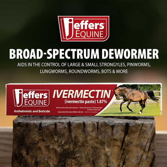 Gel desparasitante para caballos Jeffers Ivermectin, sabor manzana