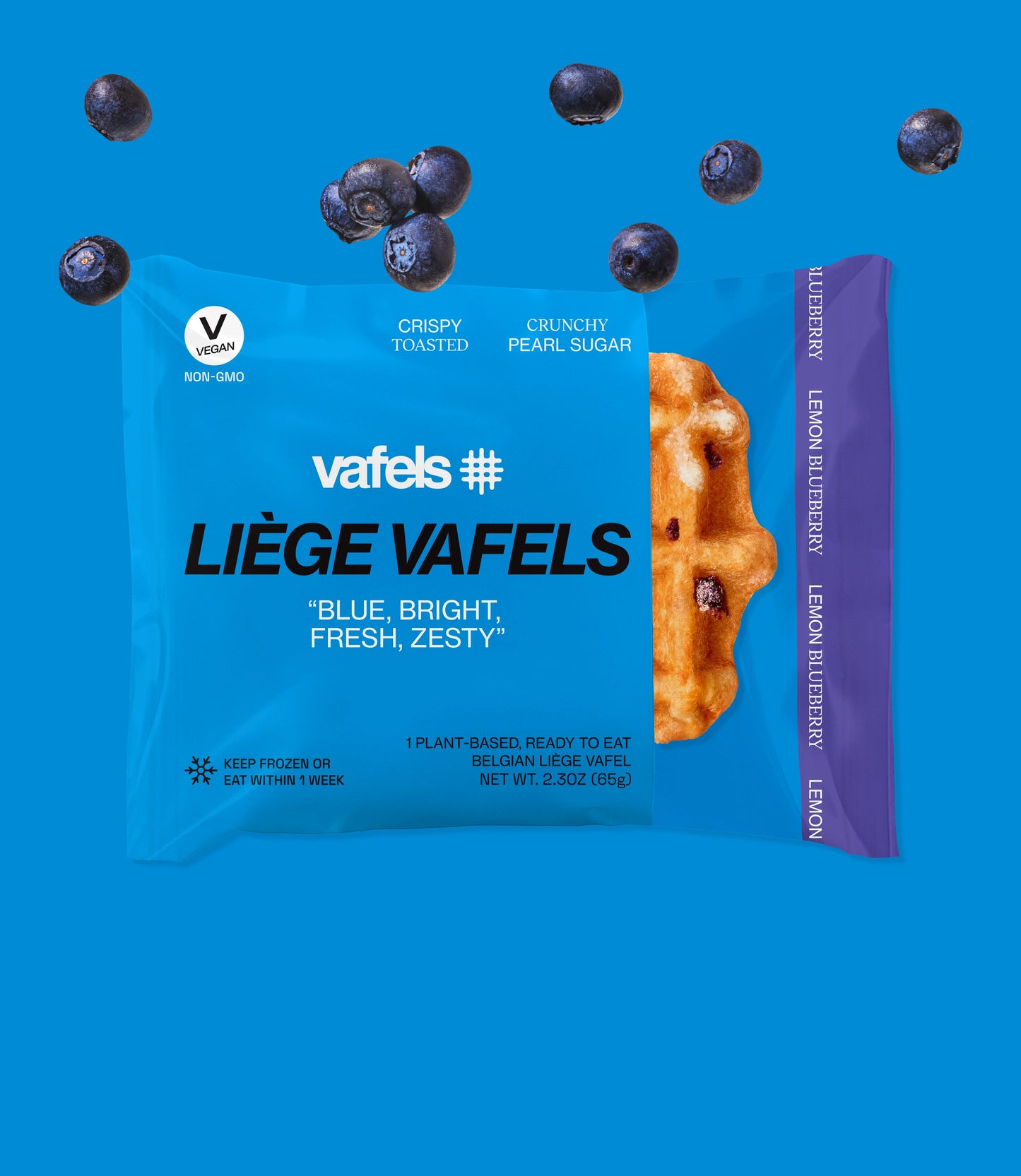 Gofres de Lieja de Limón y Arándanos