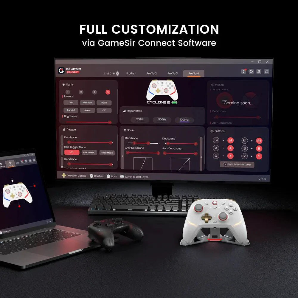 GameSir Cyclone 2 Wireless Controller for Nintendo Switch / iPhone / Android, Bluetooth Gamepad with Hall Effect Joystick