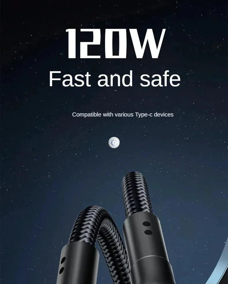 PD 120W Super Charging For Samsung S24 S23 USB C TO USB Type C Cable For iPhone 15 Plus Pro Max Xiaomi 11 4.0 Quick Fast Charger