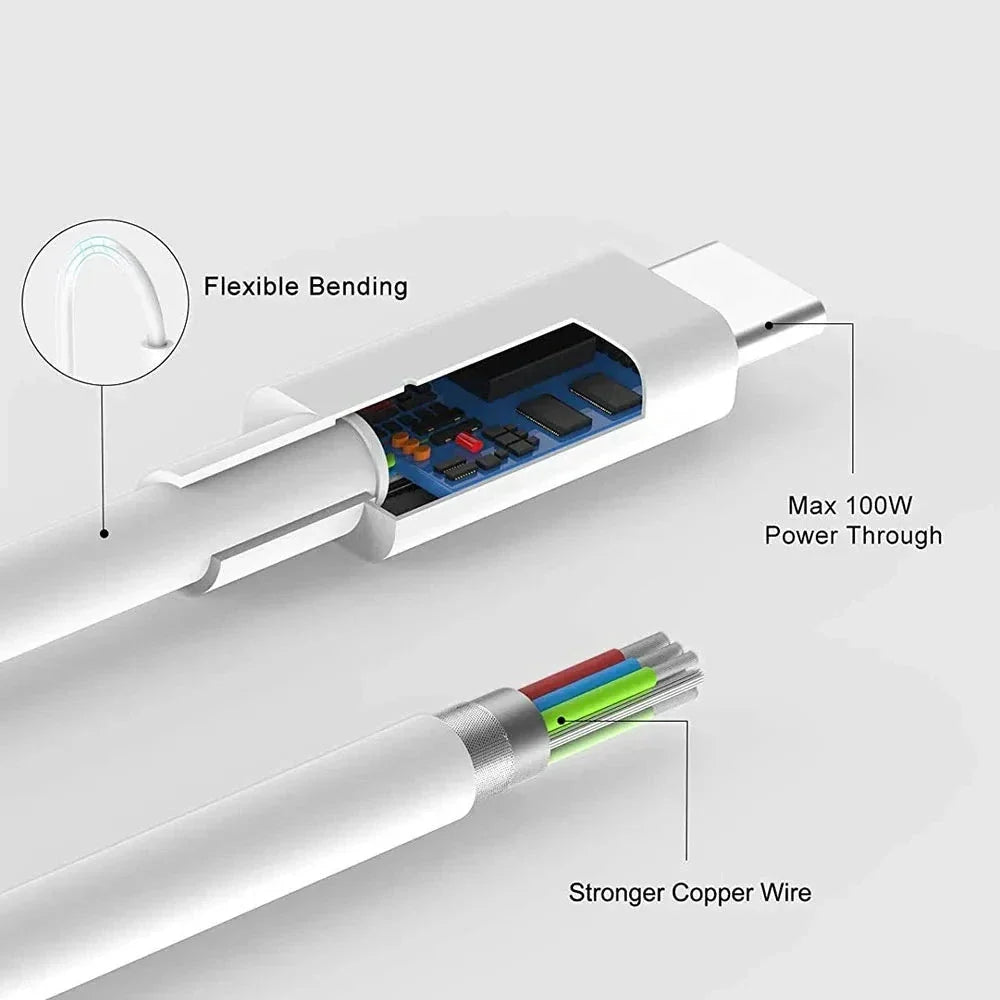 PD 60W USB C to USB Type C Cable Fast Charge Data Cable For Iphone 15 15Pro Huawei Samsung Xiaomi Data Line Black White 1M 2M 3M