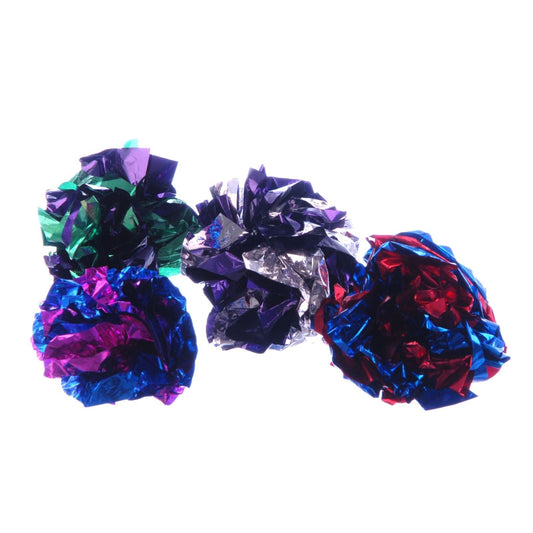 Pelotas de Mylar para Gatos Jeffers Crackle, Paquete de 4