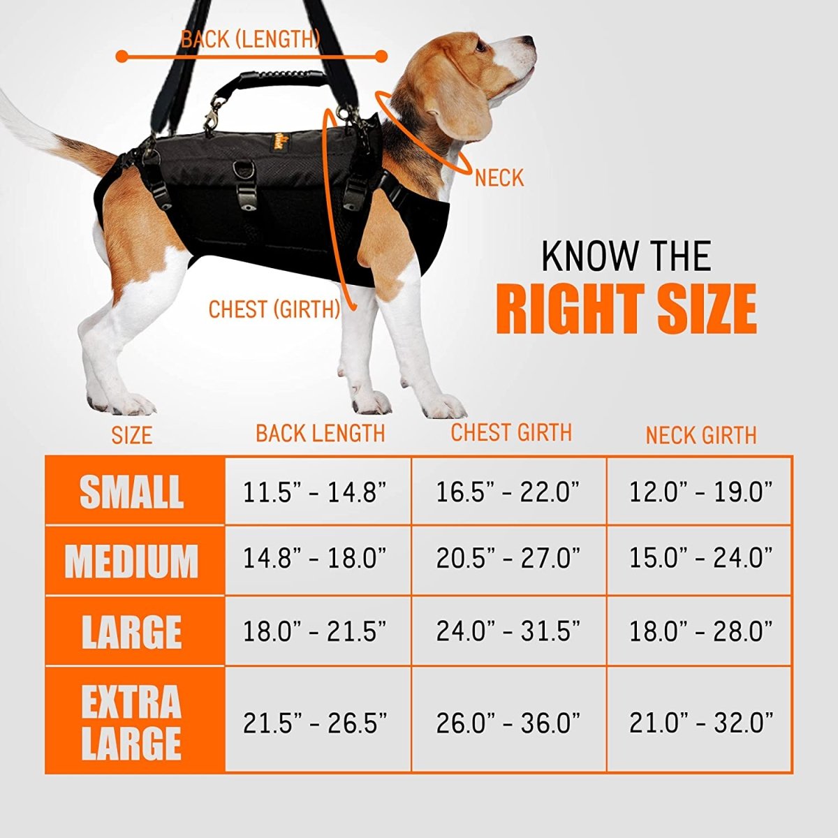 Harnais de levage pour chien NeoAlly 5-en-1 Robuste Soutien complet du corps