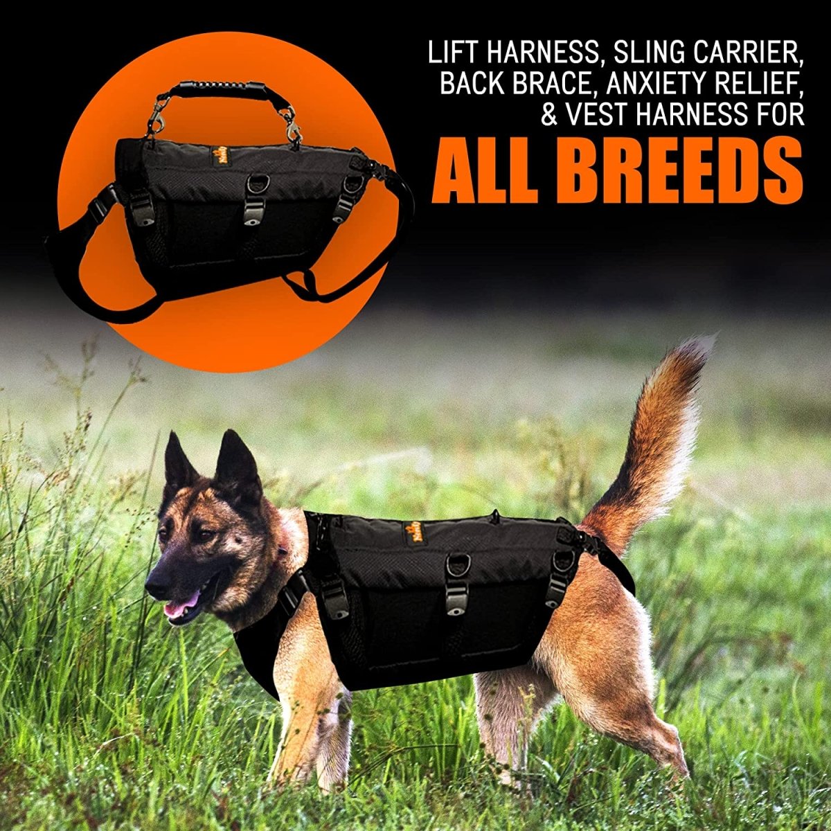 Harnais de levage pour chien NeoAlly 5-en-1 Robuste Soutien complet du corps