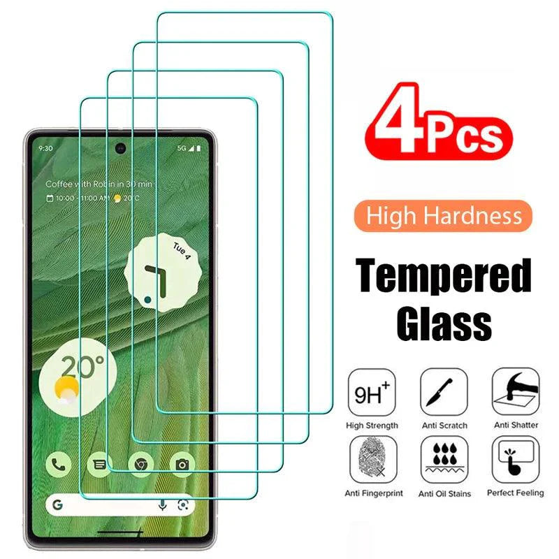 PixelGuard 4-Pack Tempered Glass Screen Protectors - 9H Impact Protection for Google Pixel 9, 8 Pro, 7, 6, 5, 4A, & More