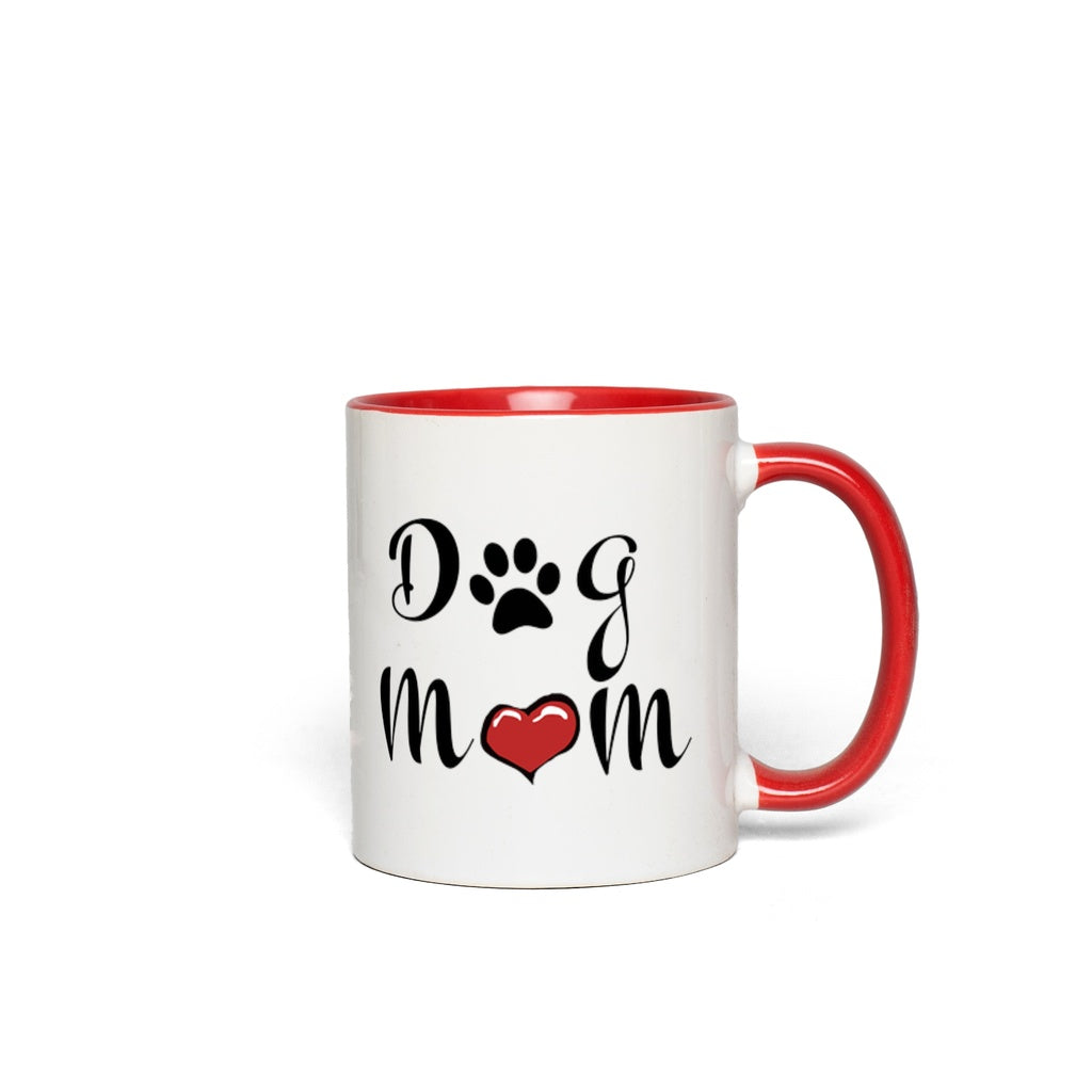Mug "Maman Chien" avec anse colorée