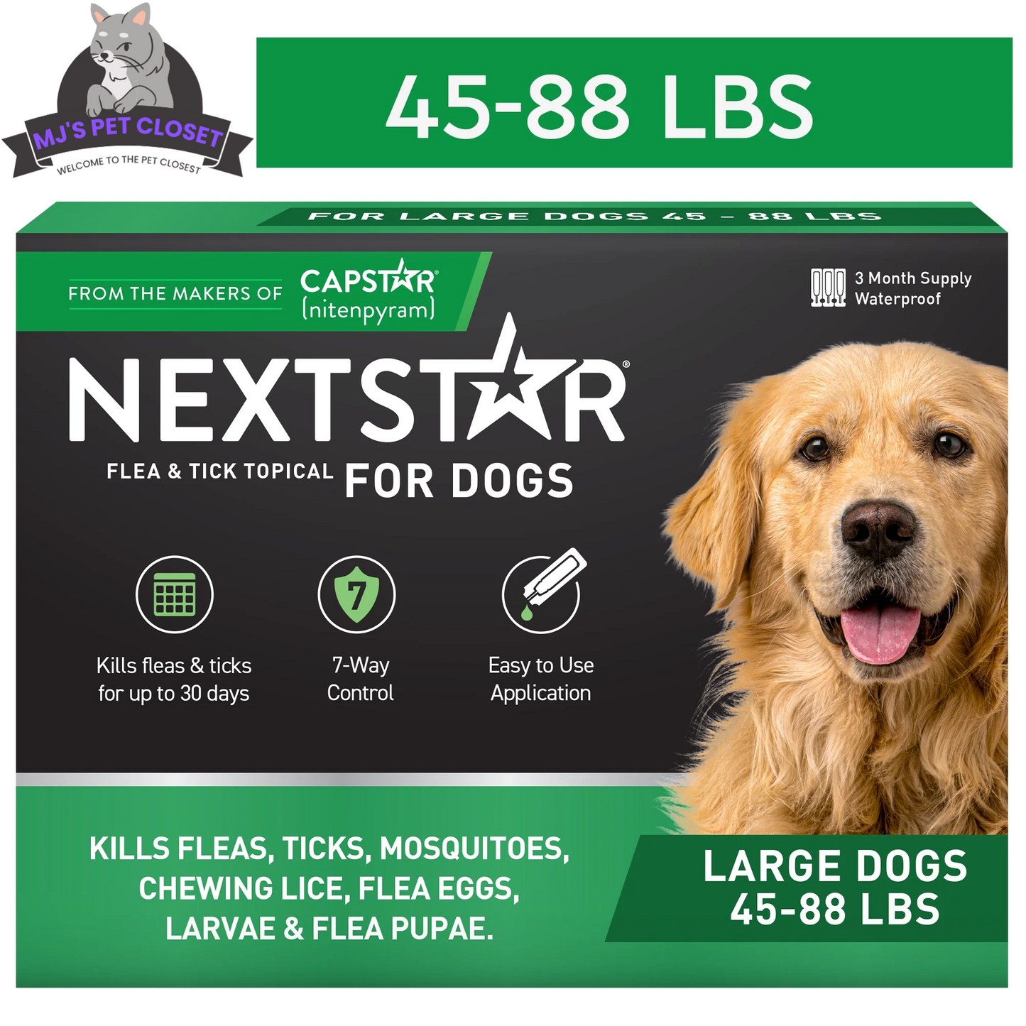 Protégez votre chien contre les puces et les tiques avec NEXTSTAR : action rapide, approvisionnement de 3 mois pour chiens de 20 à 40 kg