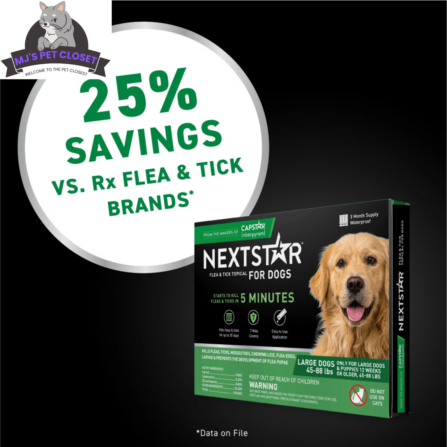 Protégez votre chien contre les puces et les tiques avec NEXTSTAR : action rapide, approvisionnement de 3 mois pour chiens de 20 à 40 kg