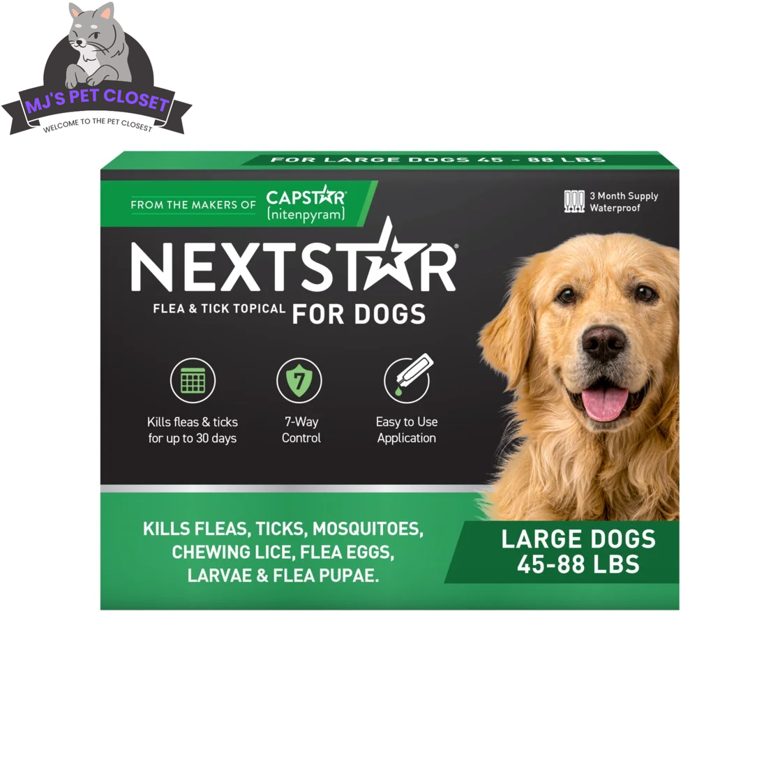 Protégez votre chien contre les puces et les tiques avec NEXTSTAR : action rapide, approvisionnement de 3 mois pour chiens de 20 à 40 kg